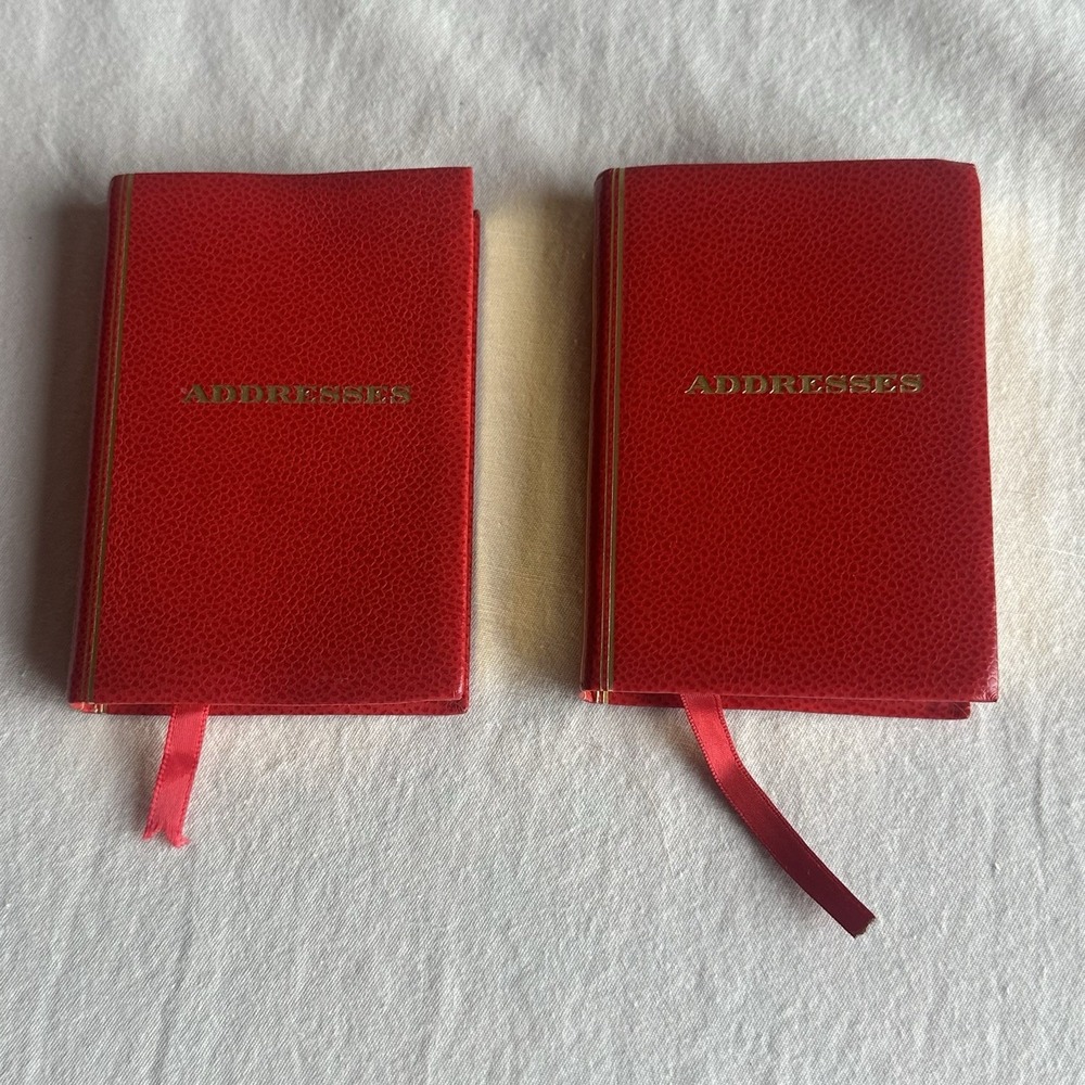 Vintage Saks Fifth Avenue Leather Address Books Made In England: New Unused